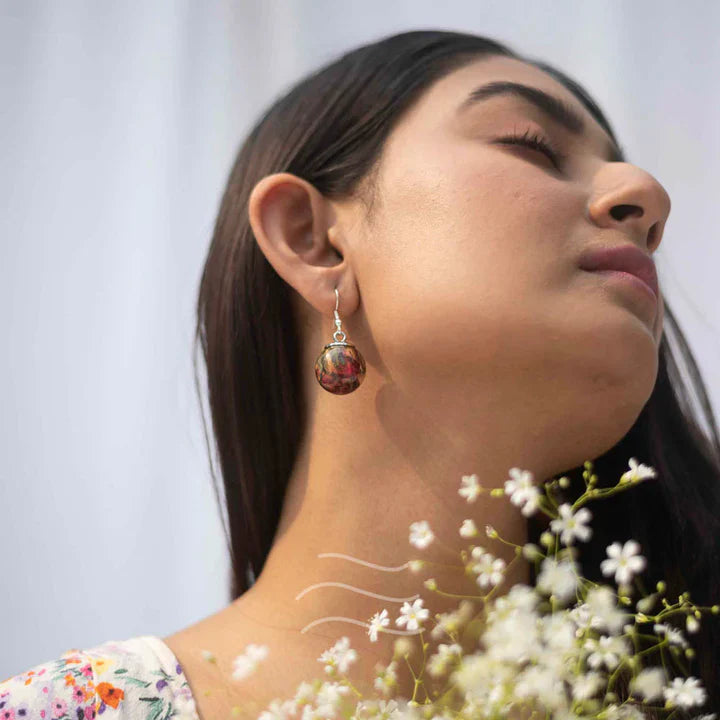 Floral resin Sonnets of Love- Roselet Earrings