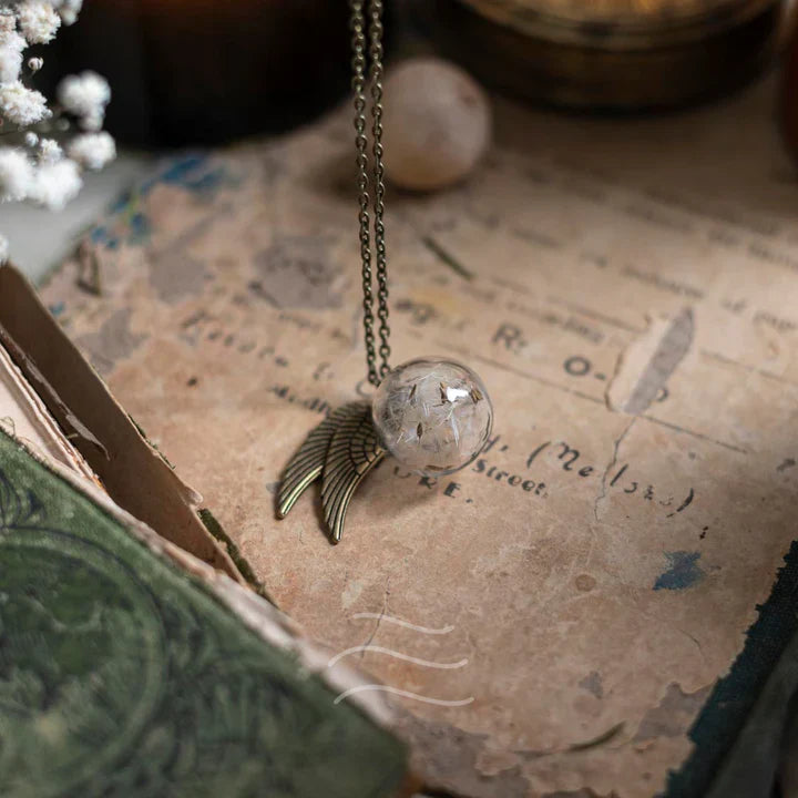 Floral resin Seeker's Snitch Necklace