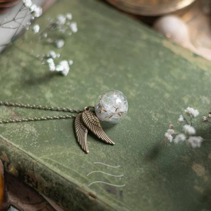 Floral resin Seeker's Snitch Necklace