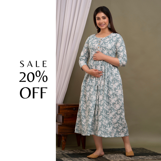 MOMKINS Pure Cotton Maternity Kurti For Feed New Baby