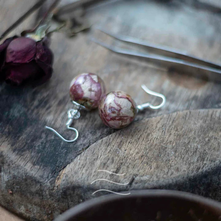 Floral resin Sonnets of Love- Roselet Earrings