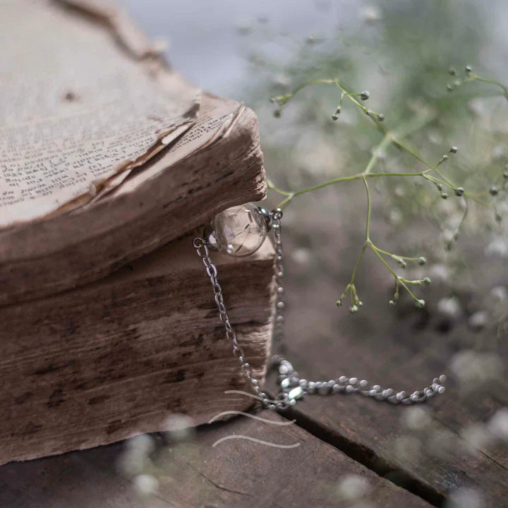 Floral resin Dandelion Bracelet- Make a Wish