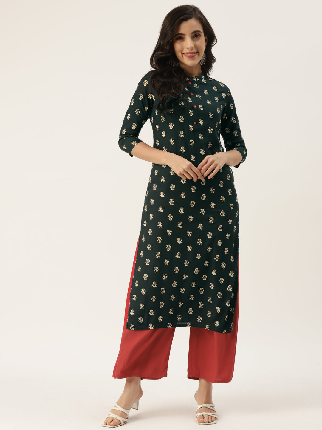 SathiSangi-LongKurti DarkGreen(SS-036)