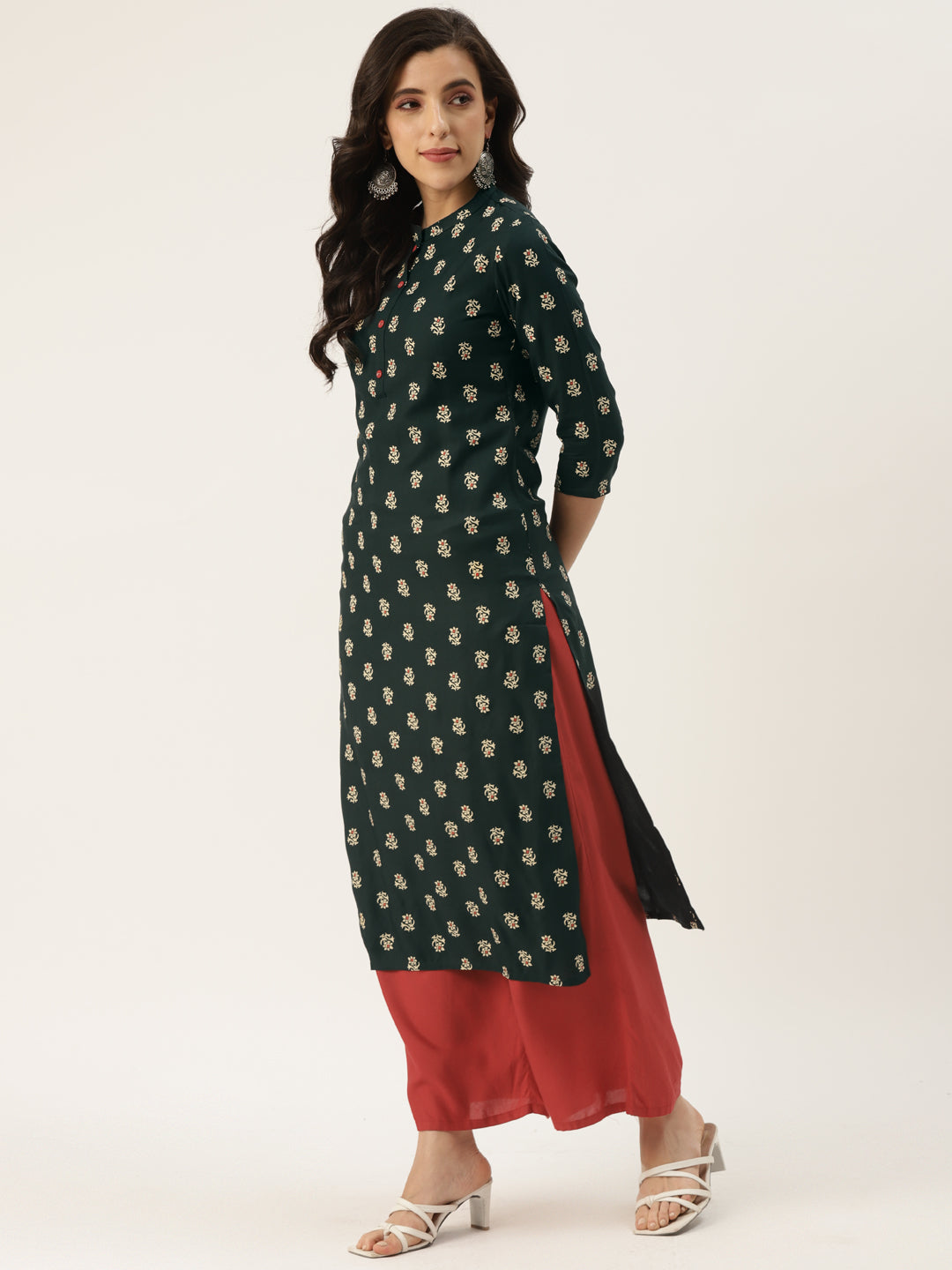 SathiSangi-LongKurti DarkGreen(SS-036)