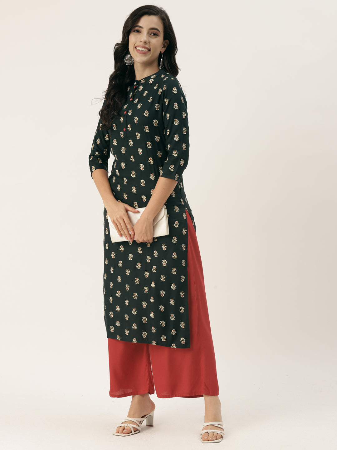 SathiSangi-LongKurti DarkGreen(SS-036)