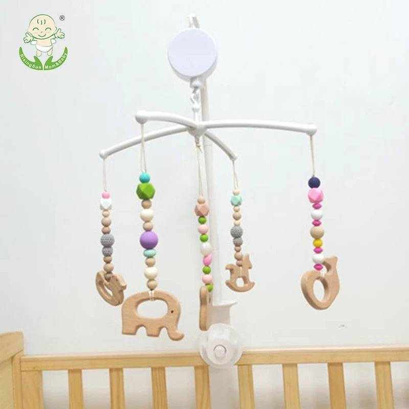 Custom Baby Musical Mobile Bedbell Toys Musical Bells Standused For Babies Crib Remote Control Rotation Bed Bell With Music