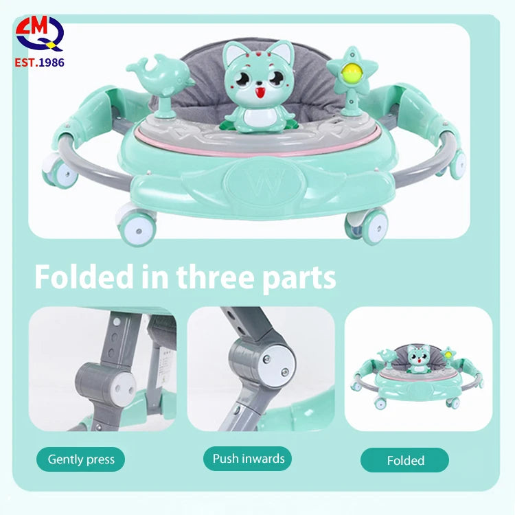 Hot Sales 4 In 1 Infant Game Table Multifunctional Push Car Musical Baby Walker With Music