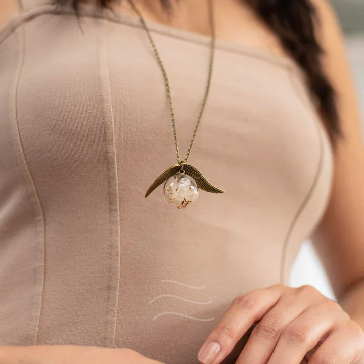 Floral resin Seeker's Snitch Necklace