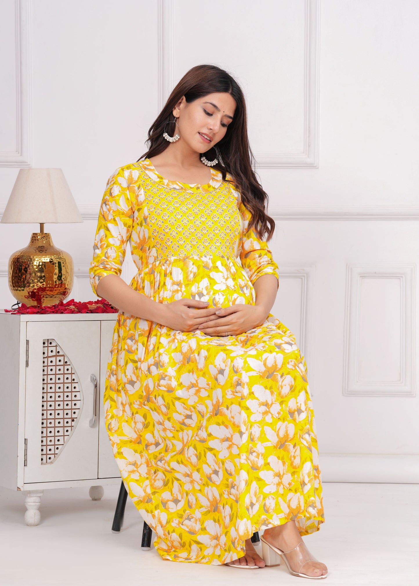 MOMKINS Pure Cotton Maternity Kurti For Feed New Baby