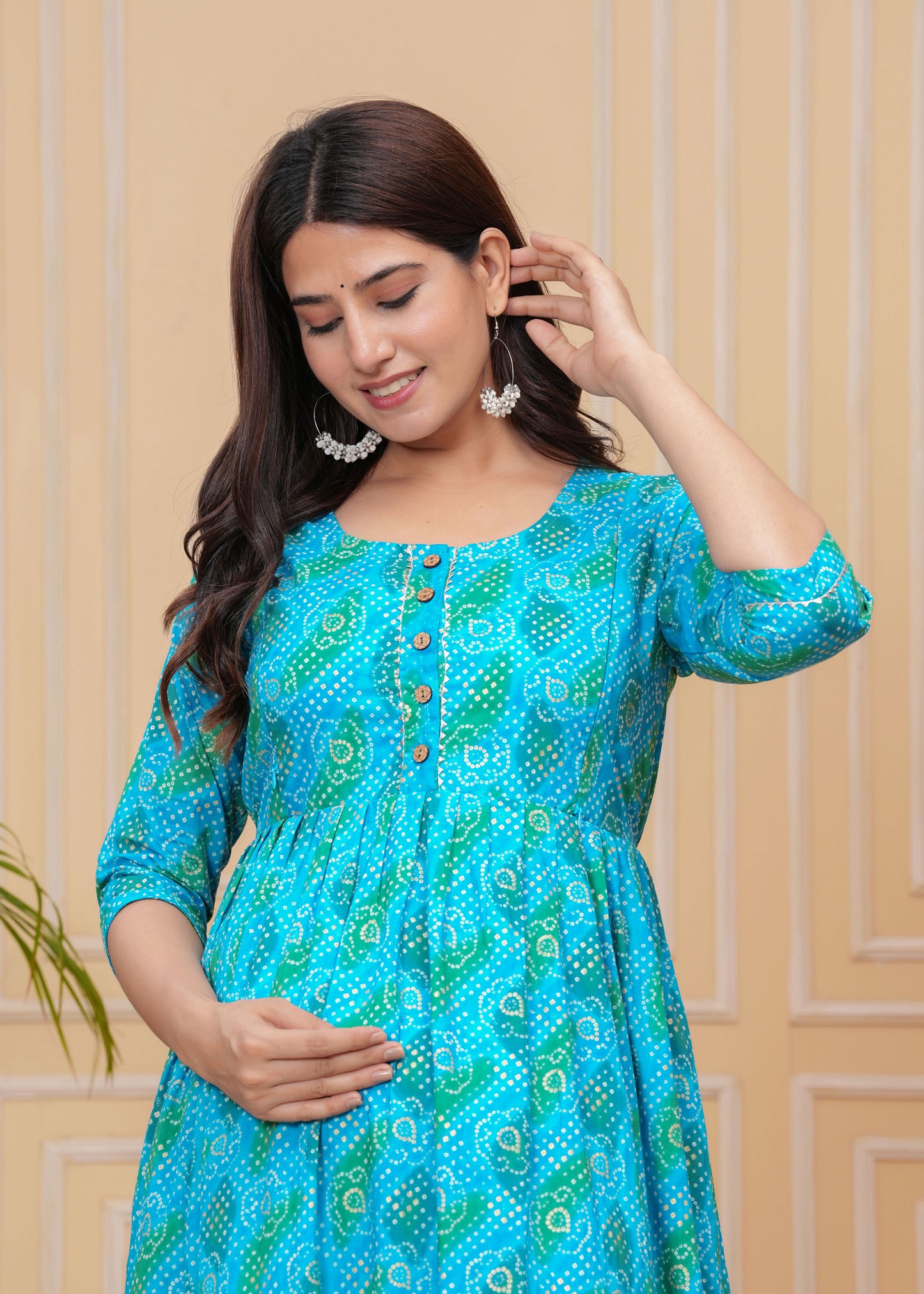 MOMKINS Pure Cotton Maternity Kurti For Feed New Baby