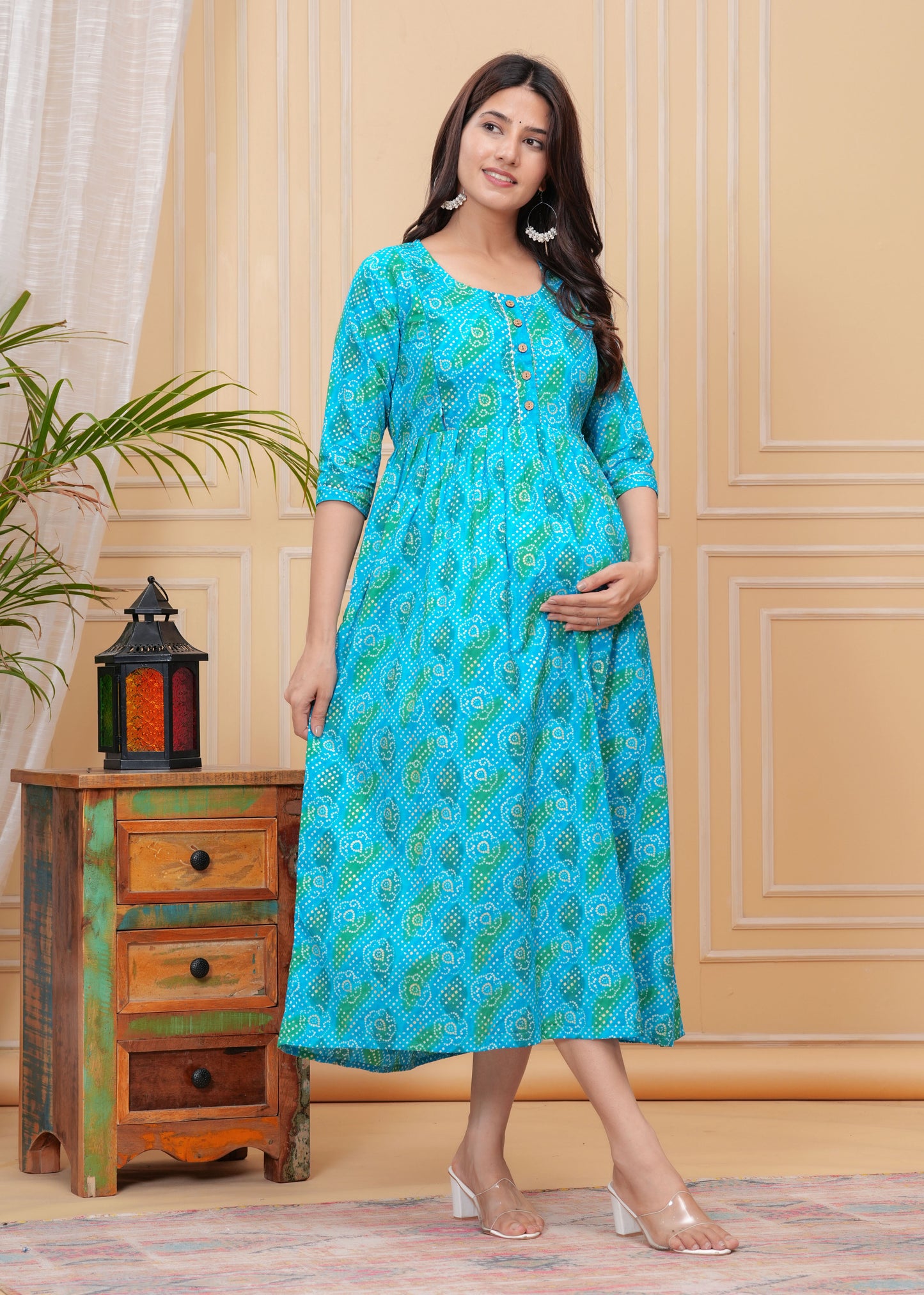 MOMKINS Pure Cotton Maternity Kurti For Feed New Baby