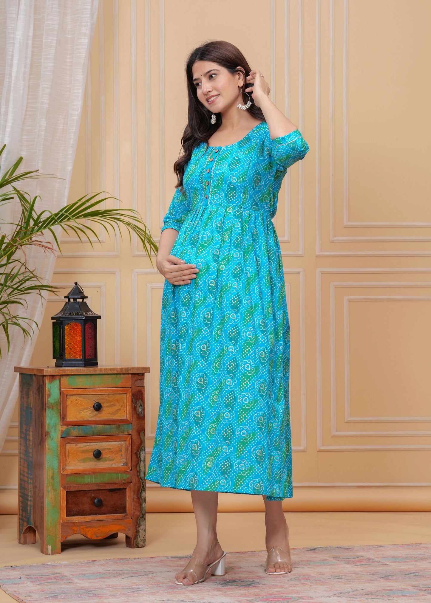 MOMKINS Pure Cotton Maternity Kurti For Feed New Baby