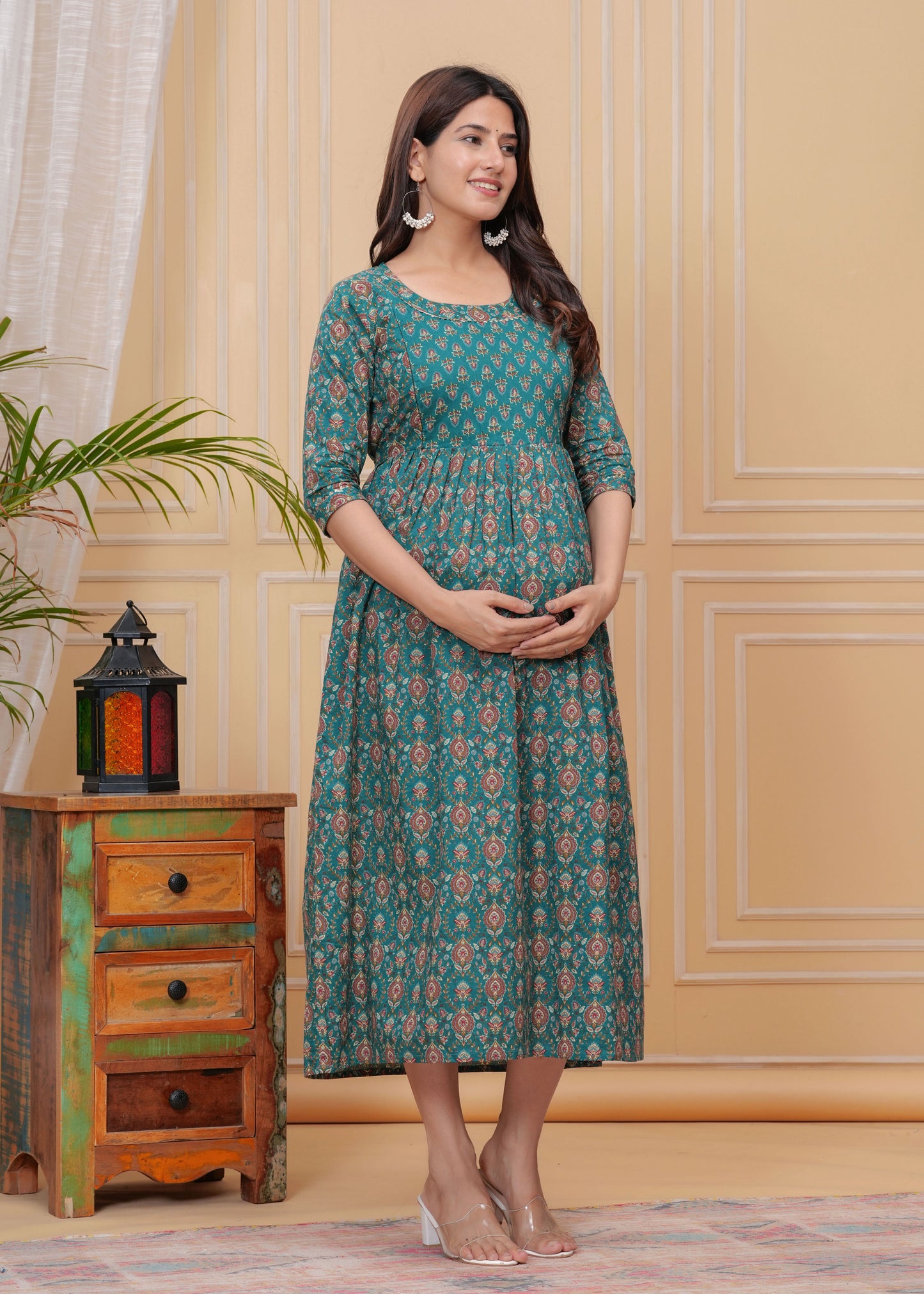 MOMKINS Pure Cotton Maternity Kurti For Feed New Baby