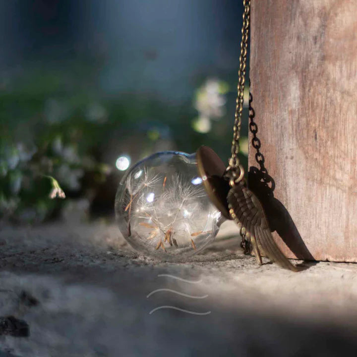 Floral resin Seeker's Snitch Necklace