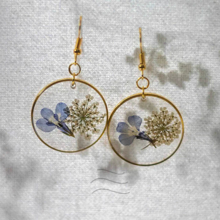 Floral resin Tinsel Flower Earrings