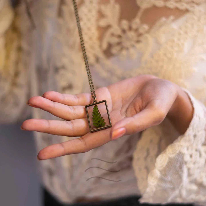 Floral resin Secrets of a Forest (Feather Fern) Necklace