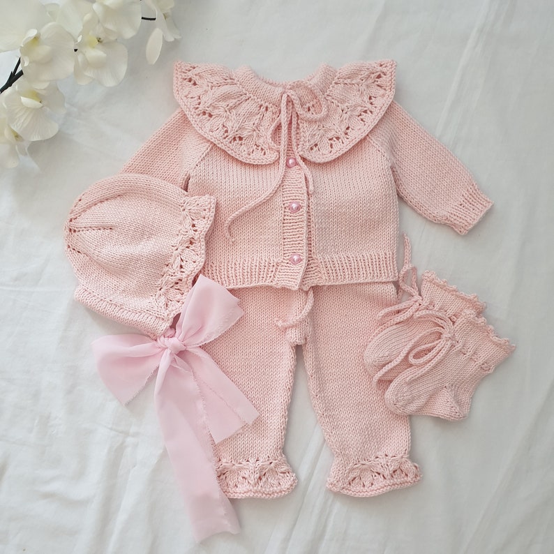 Baby Girl Coming Home Outfit, Erantis Flower Baby Girl Clothing Set, Organic Baby Clothing Outfits, Knitted Baby Clothes, New Baby Gift