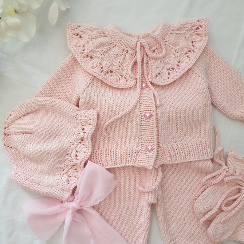 Baby Girl Coming Home Outfit, Erantis Flower Baby Girl Clothing Set, Organic Baby Clothing Outfits, Knitted Baby Clothes, New Baby Gift