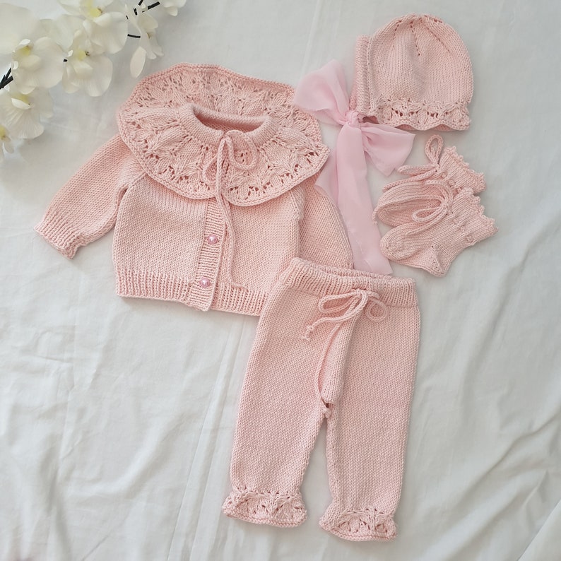 Baby Girl Coming Home Outfit, Erantis Flower Baby Girl Clothing Set, Organic Baby Clothing Outfits, Knitted Baby Clothes, New Baby Gift