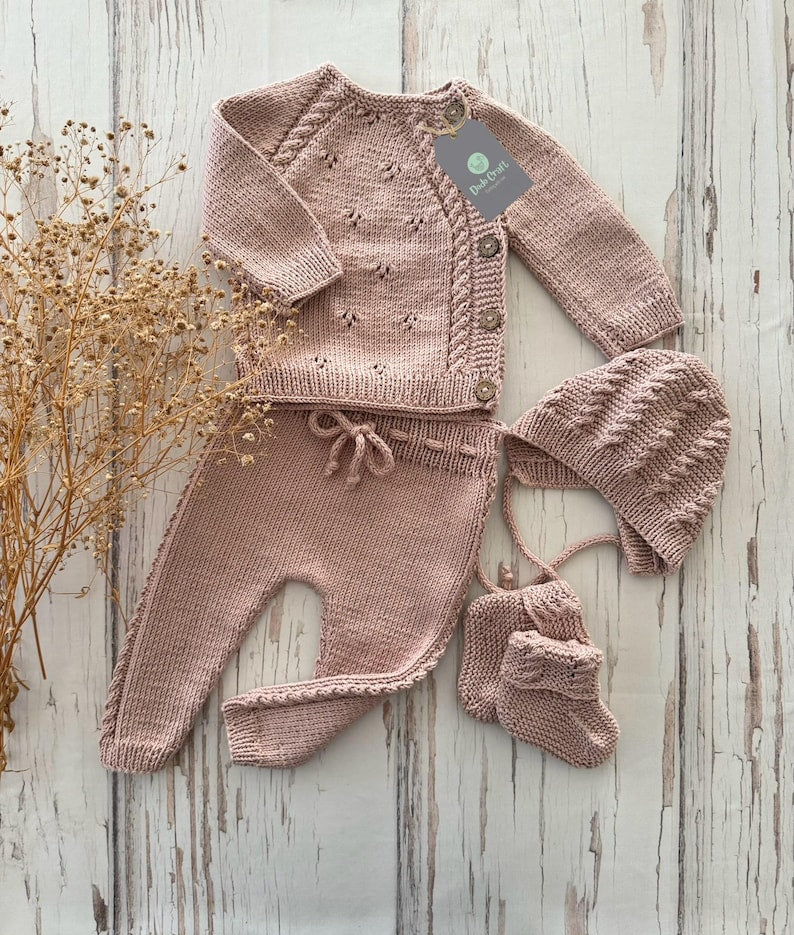 Newborn Baby Coming Home Outfit | Newborn Girl Coming Home Outfit | Baby Boy Outfit | Newborn Gift | Knit Baby Clothes | Newborn Knit Outfit