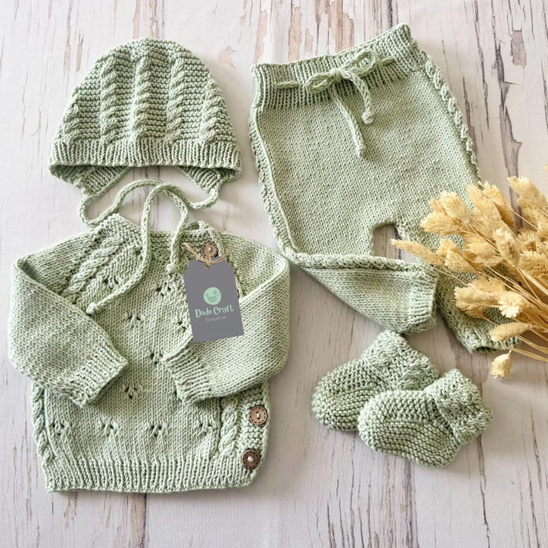 Newborn Baby Coming Home Outfit | Newborn Girl Coming Home Outfit | Baby Boy Outfit | Newborn Gift | Knit Baby Clothes | Newborn Knit Outfit