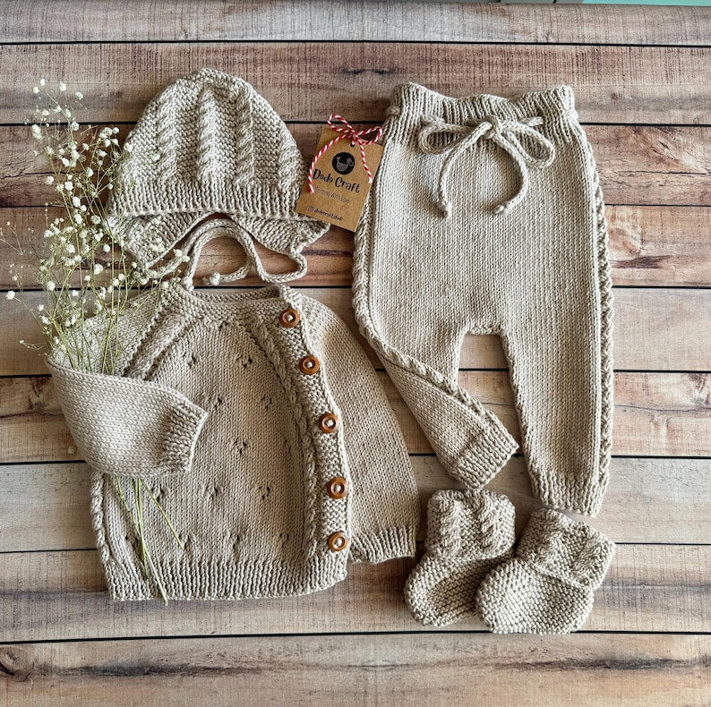 Newborn Baby Coming Home Outfit | Newborn Girl Coming Home Outfit | Baby Boy Outfit | Newborn Gift | Knit Baby Clothes | Newborn Knit Outfit