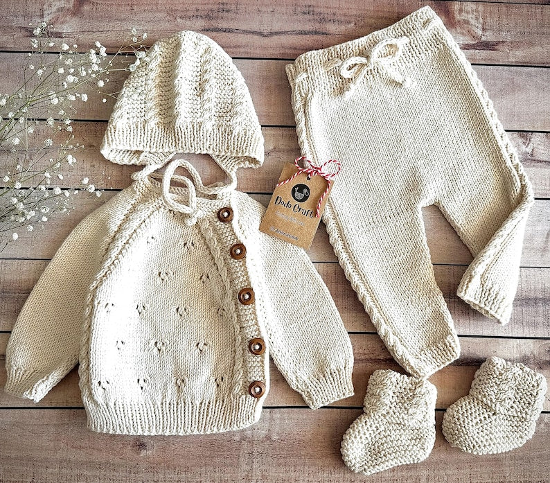 Newborn Baby Coming Home Outfit | Newborn Girl Coming Home Outfit | Baby Boy Outfit | Newborn Gift | Knit Baby Clothes | Newborn Knit Outfit